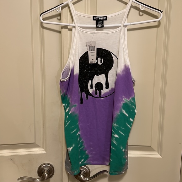 NWT Tie-Dye Yin-Yang High Neck Girls Tank Top - Picture 4 of 9